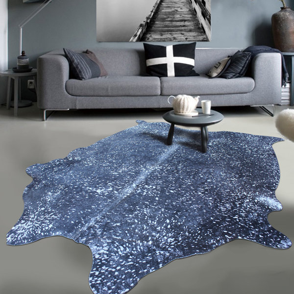 Exquisite Gleaming Acid Wash Hand-Woven Silver/Black Area Rug by Rug Factory Plus