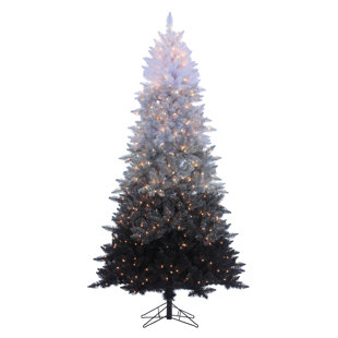 7 Foot Black Christmas Trees You Ll Love Wayfair Black White Spruce Trees Artificial Christmas Tree With Clear Lights