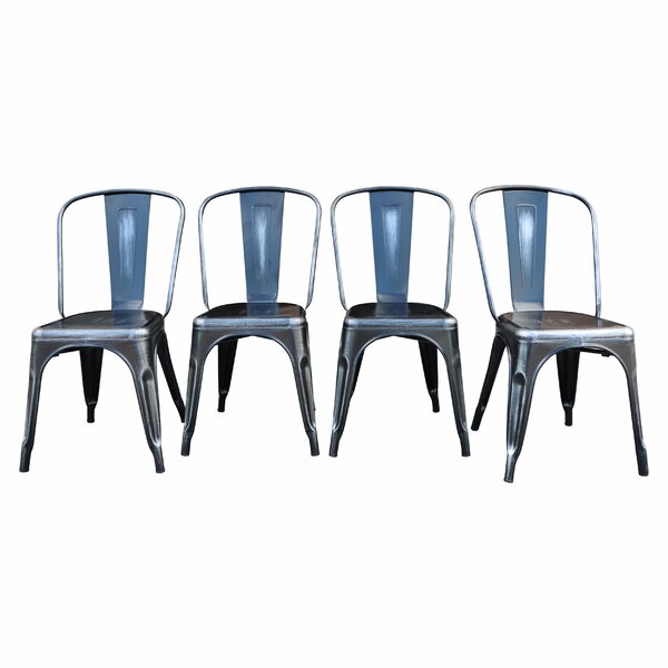 Castleford Metal Slat Back Stacking Side Chair (Set Of 4) By 17 Stories