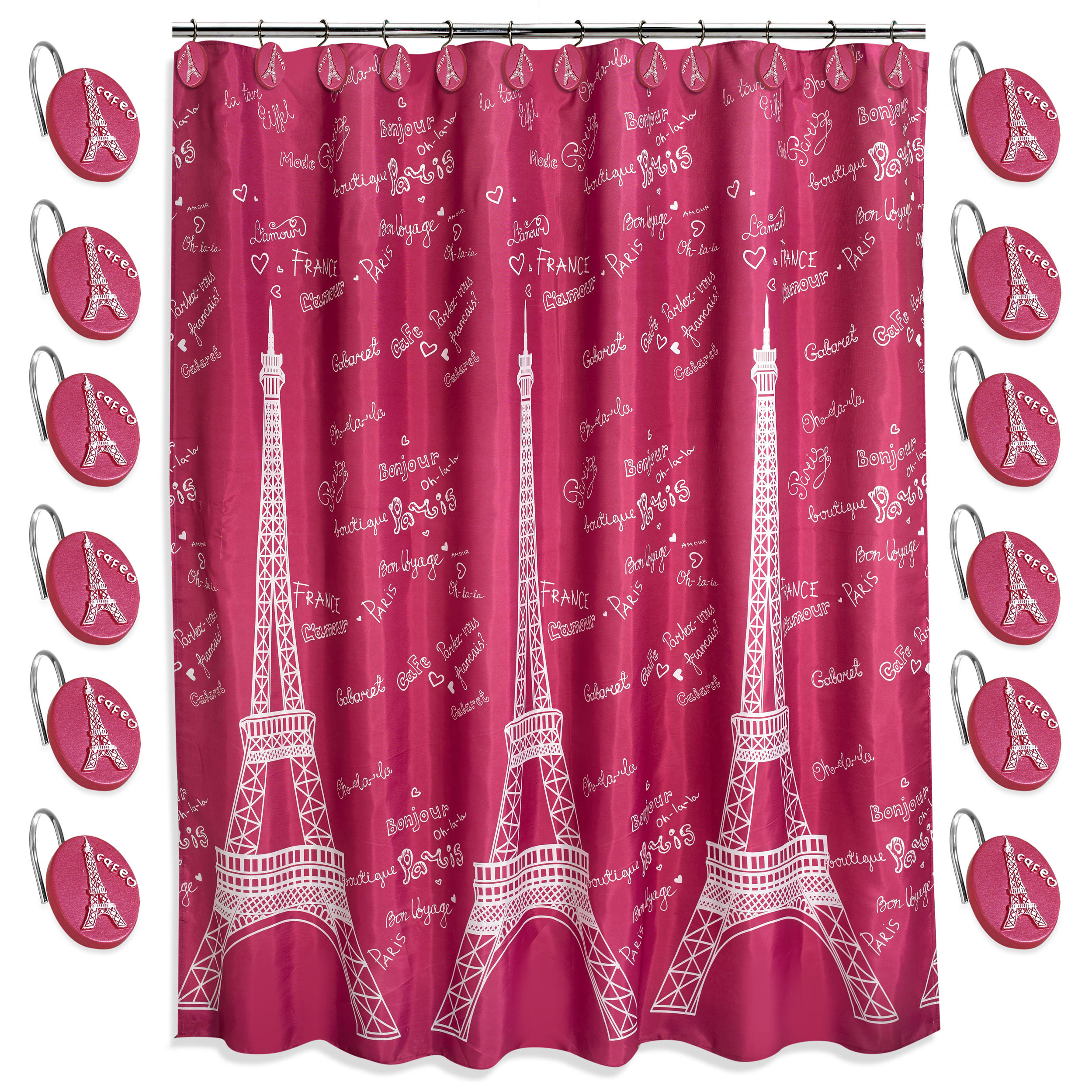 House Of Hampton Reynoldsburg Love In Paris Single Shower Curtain Hampton Reynoldsburg Love In Paris