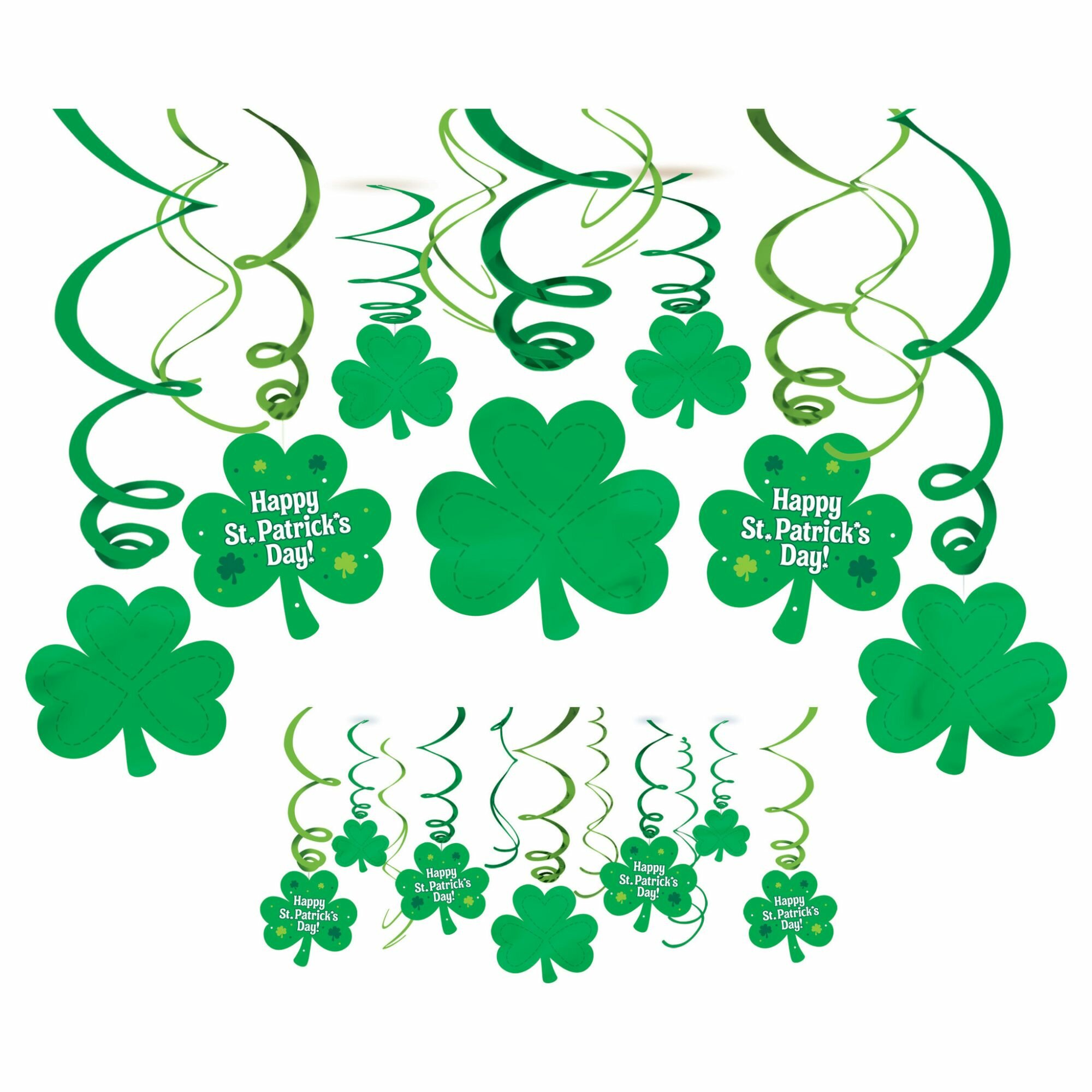 Amscan 60 Piece St Patrick S Day Shamrock Swirls Decorations Set