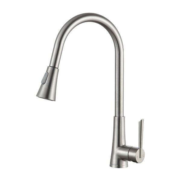 Tulip Series Pull Out Single Handle Kitchen Faucet by ANZZI