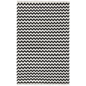 Hacienda Black/Ivory Chevron Area Rug