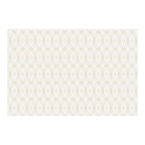 Beige Pulsing Waves 2.9m x 4.32m Embossed Matt Peel & Stick Wall Mural East Urban Home