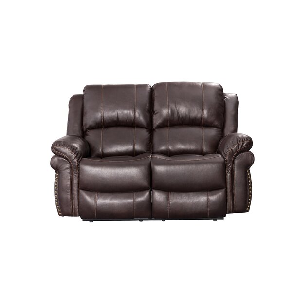Monteith Leather Reclining Loveseat By Winston Porter