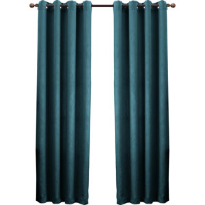 Trey Solid Room Darkening Grommet Single Curtain Panel