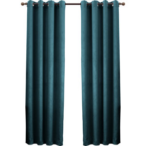 Trey Solid Room Darkening Grommet Single Curtain Panel