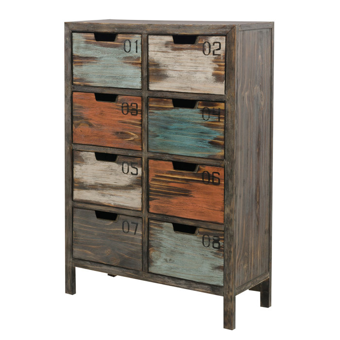 Union Rustic Cabrillo Tall Apothecary 8 Drawer Accent Chest