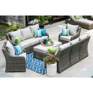 Valentin 10 Piece Deep Seating Group with Sunbrella Cushion