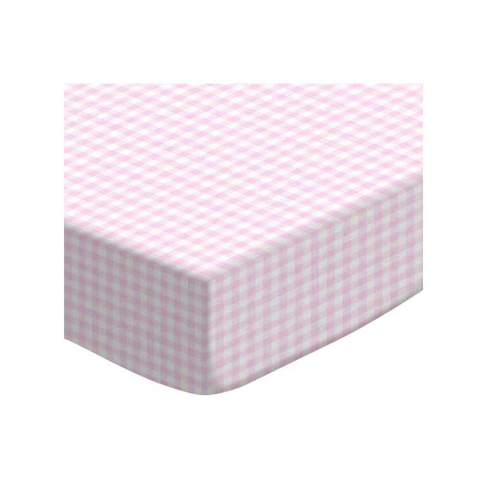 Sheetworld Gingham Jersey Knit Travel Crib Light Fitted Crib Sheet