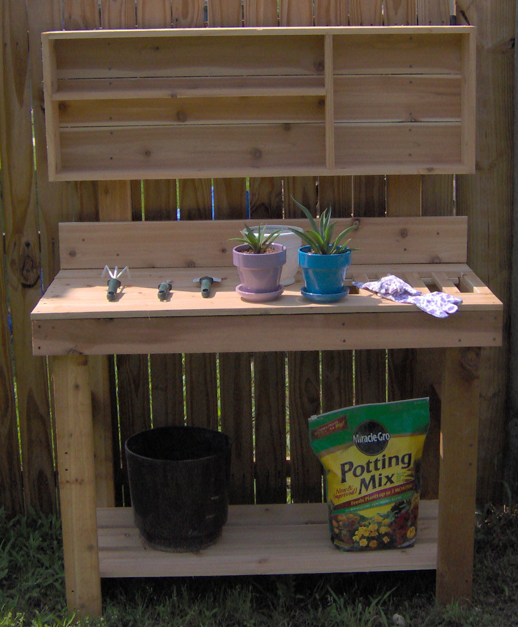 red cedar potting bench on Arlmont Co Migrati Ultimate Cedar Potting Bench