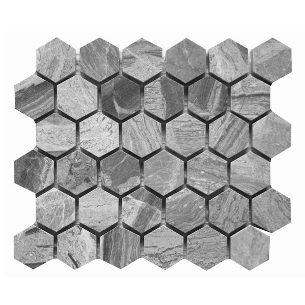 2 x 2 Marble Mosaic Tile in Grigio Fantasia by Ephesus Stones
