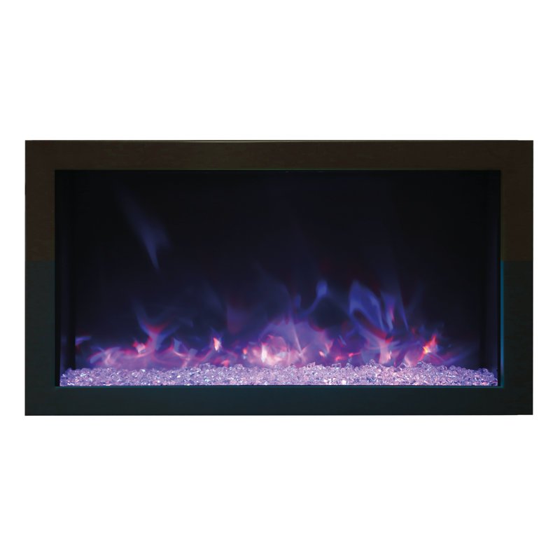 Latitude Run Anyeli Extra Slim Steel Electric Outdoor Fireplace