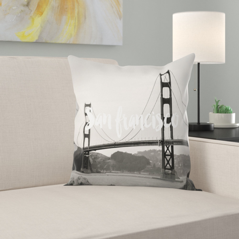 East Urban Home San Francisco Golden Gate White Throw Pillow Wayfair