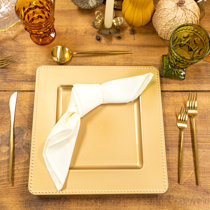 square plates on round chargers