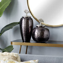 Plutus Brands Ceramic Jar with Glossy Finish Chocolate Brown UE1263 Plutus Brands Ceramic Jar with Glossy Finish Chocolate Brown UE1263