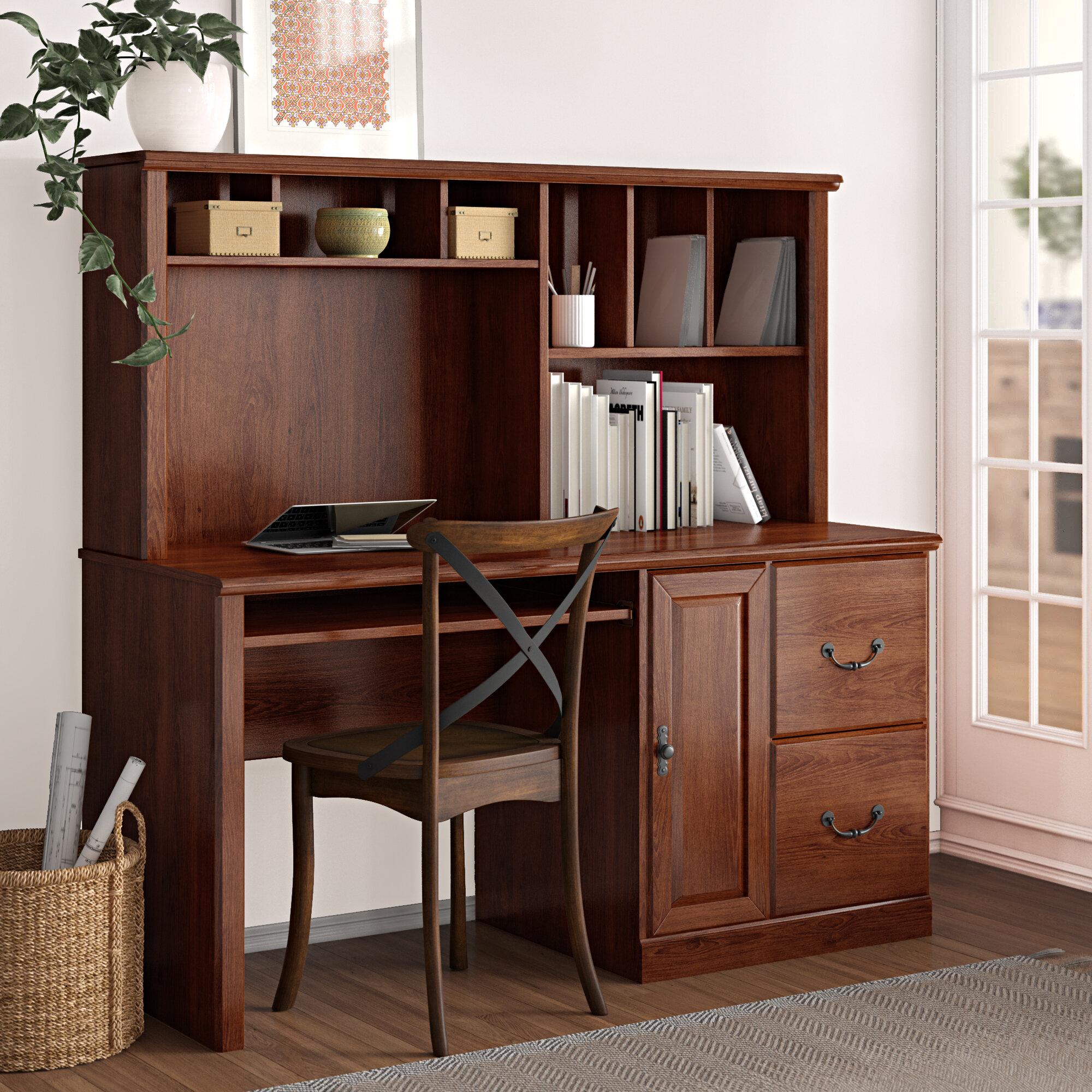 Three Posts Leith Desk With Hutch Reviews Wayfair Ca