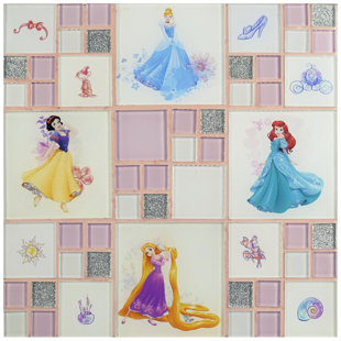 Disney Princess Bathroom Set Wayfair Disney Princesses Random Sized Gl Mosaic Tile In Ice White