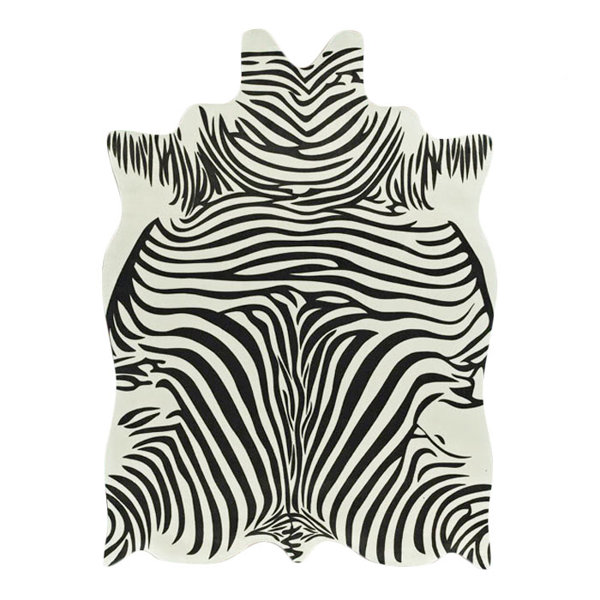 Chanler White/Black Zebra Area Rug by Bloomsbury Market