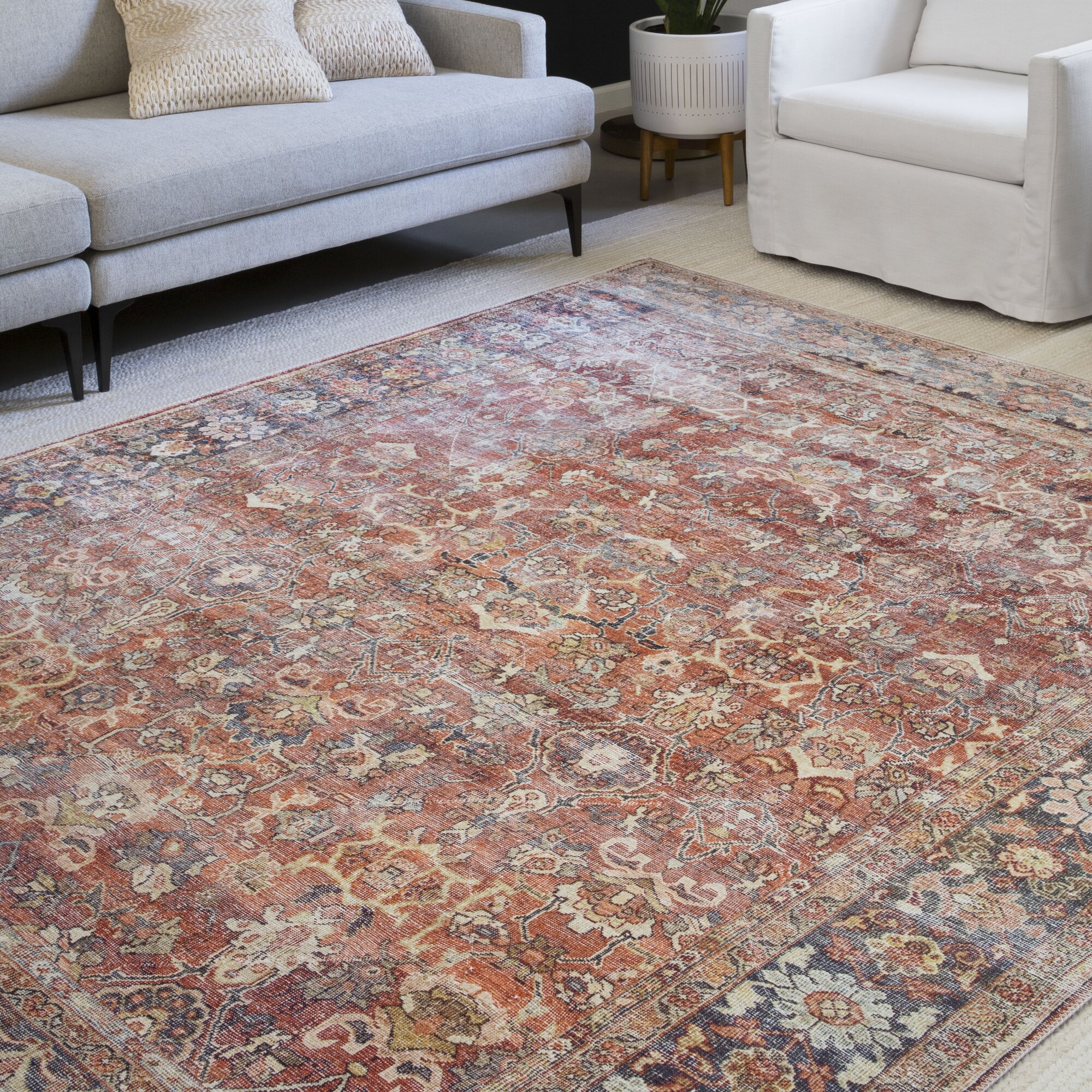 Wicksham Persian Inspired Spice Area Rug