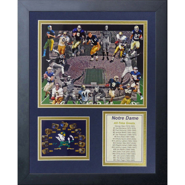 Notre Dame Greats Framed Memorabilia by Legends Never Die