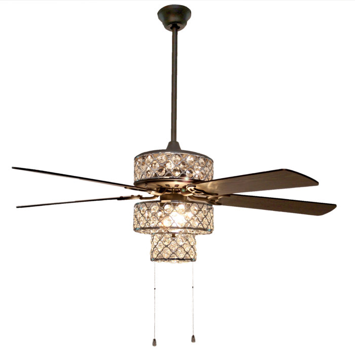 52 Marleigh Tri Tiered 5 Blade Ceiling Fan Light Kit Included