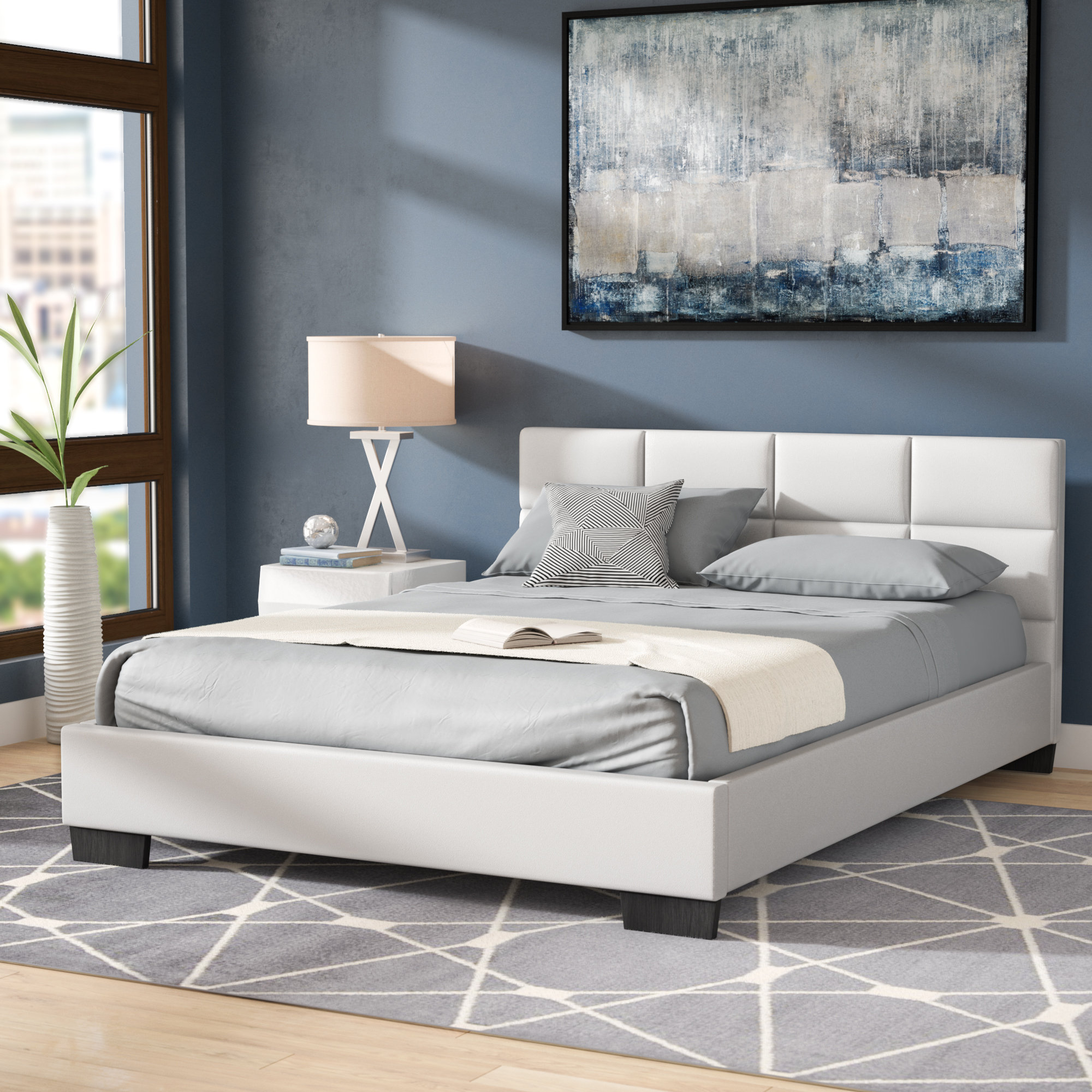 Wade Logan Helmick Upholstered Platform Bed Reviews Wayfair