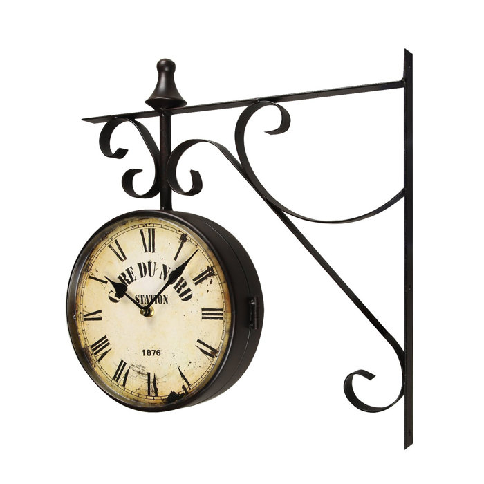 9 4 Round Double Sided Hanging Wall Clock 9 4 Round Double Sided Hanging Wall Clock