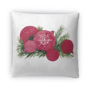 Christmas Balls Fleece Outdoor Throw Pillow (Set of 10)