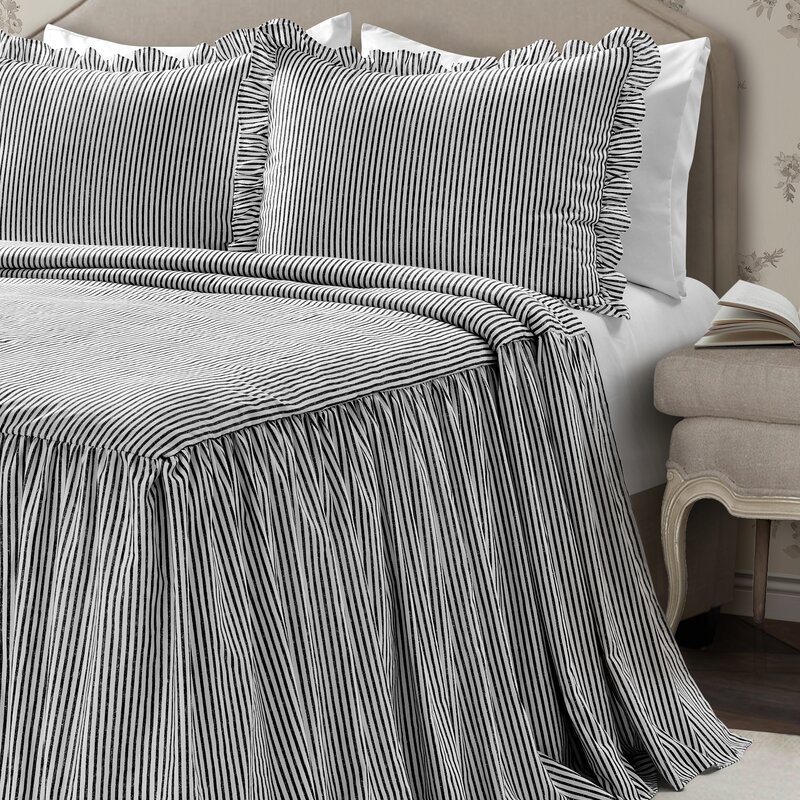 Ophelia Co Vincent Ticking Stripe Coverlet Bedspread Set