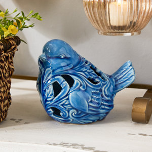 2 Piece Ceramic Bird Figurine Set (Set of 2)