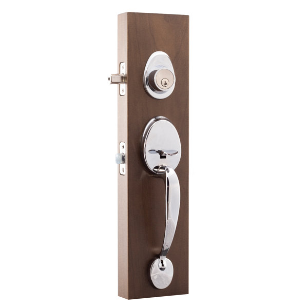 Colonial Single Cylinder Handleset with Modern Lever Interior Trim by Copper Creek