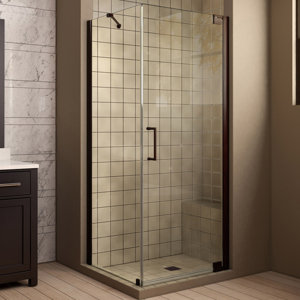 Elegance 30 in. W x 30 in. D x 72 in. H Pivot Shower Enclosure with Hardware
