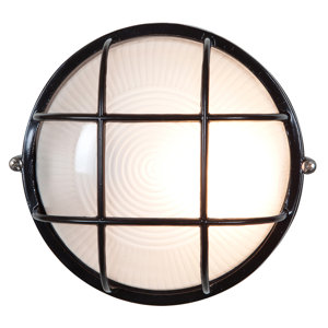 Flintwood 1-Light Frosted Glass Outdoor Bulkhead Light