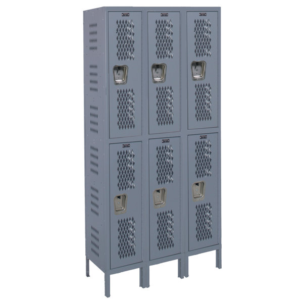 Heavy Duty 2 Tier 3 Wide Storage Locker by Hallowell