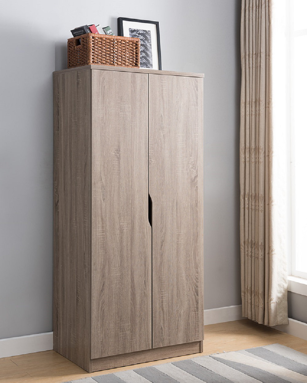 Latitude Run Carin Wooden Storage Cabinet Wardrobe Armoire Wayfair