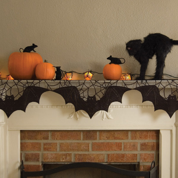 Bats Polyester Mantle Scarf by The Holiday Aisle