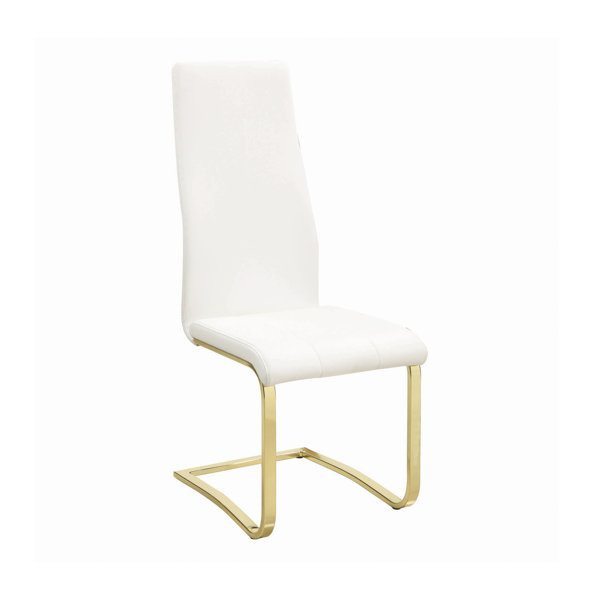 Acker Upholstered Side Chair in White by Everly Quinn Everly Quinn