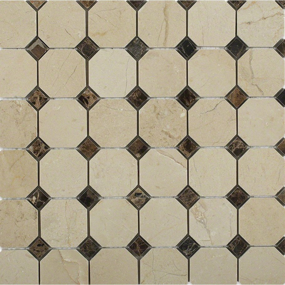 Ivy Hill Tile Octagon With Dot Squares Random Sized Marble Mosaic Ivy Hill Tile Octagon With Dot Squares