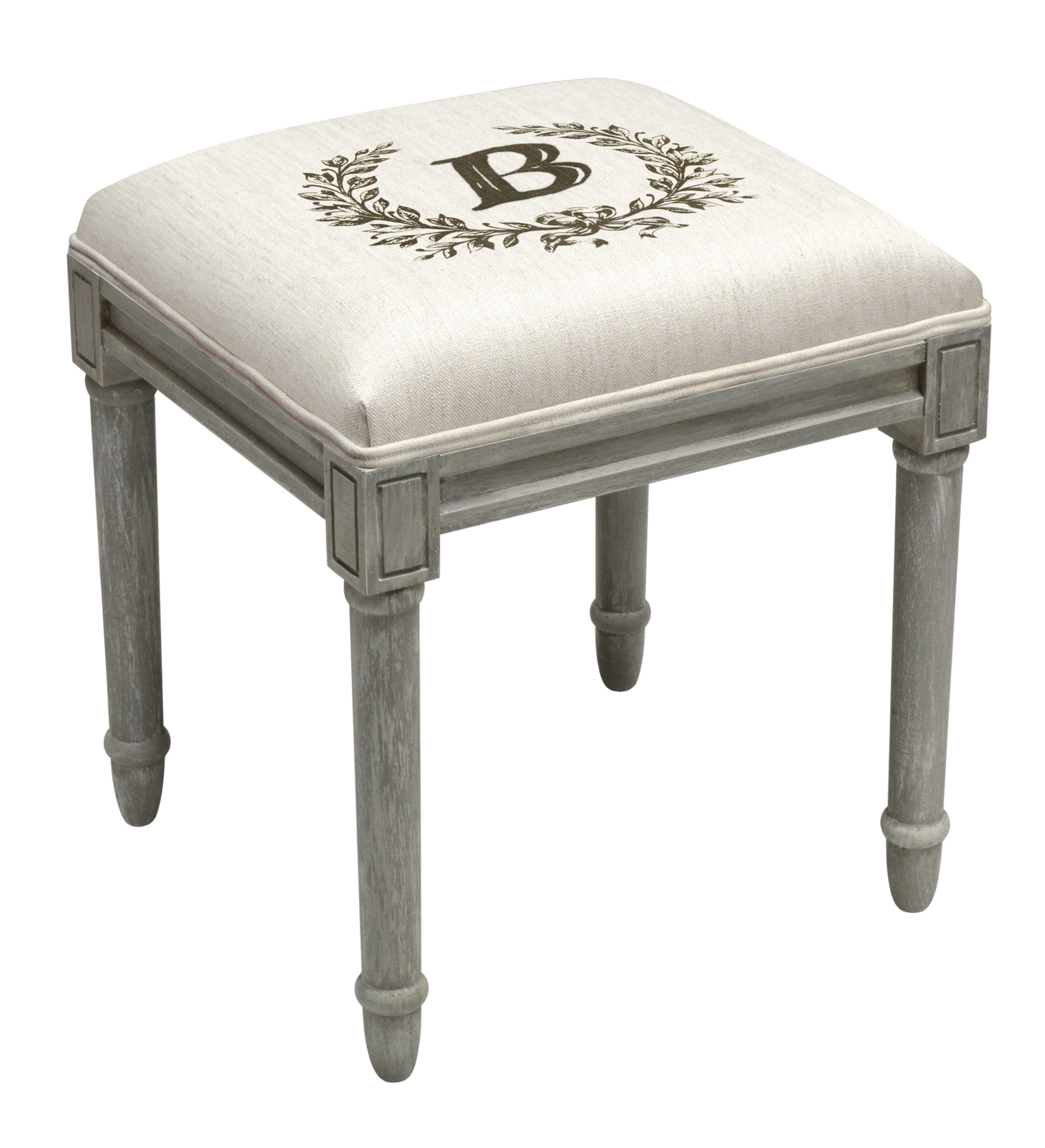 123 Creations Wayfair Initialonogram Vanity Stool