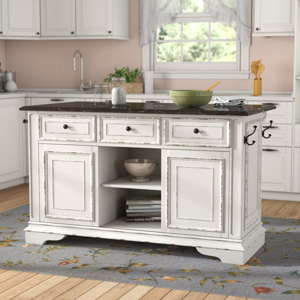 Tiphaine Kitchen Island With Granite Top By Lark Manor Design