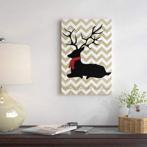 'Deer' Graphic Art on Wrapped Canvas in Black
