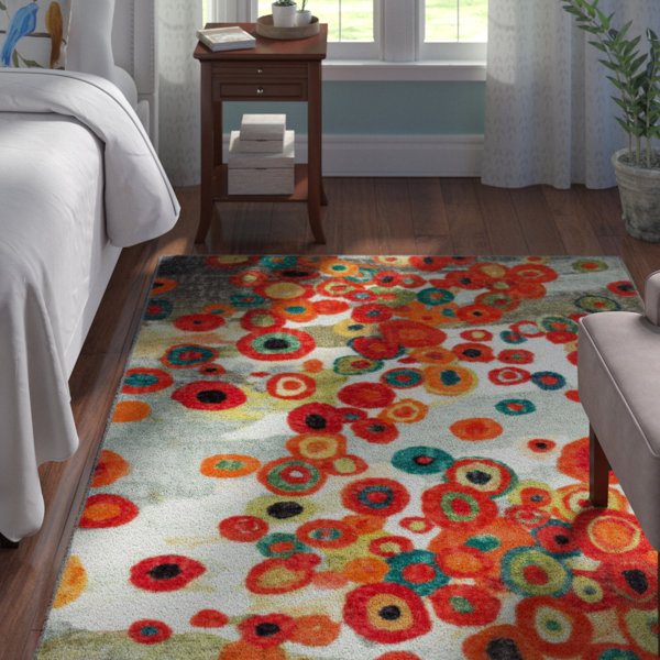 Adaline Tossed Floral Multi Printed Area Rug by Andover Mills