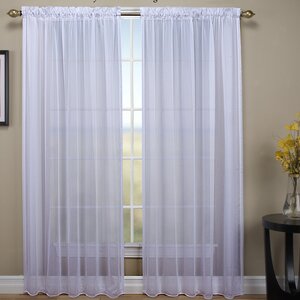 Tergaline Solid Sheer Rod Pocket Single Curtain Panel