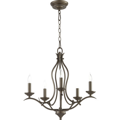 Harnois 5 - Light Candle Style Classic / Traditional Chandelier Lark Manor Finish: Oiled Bronze