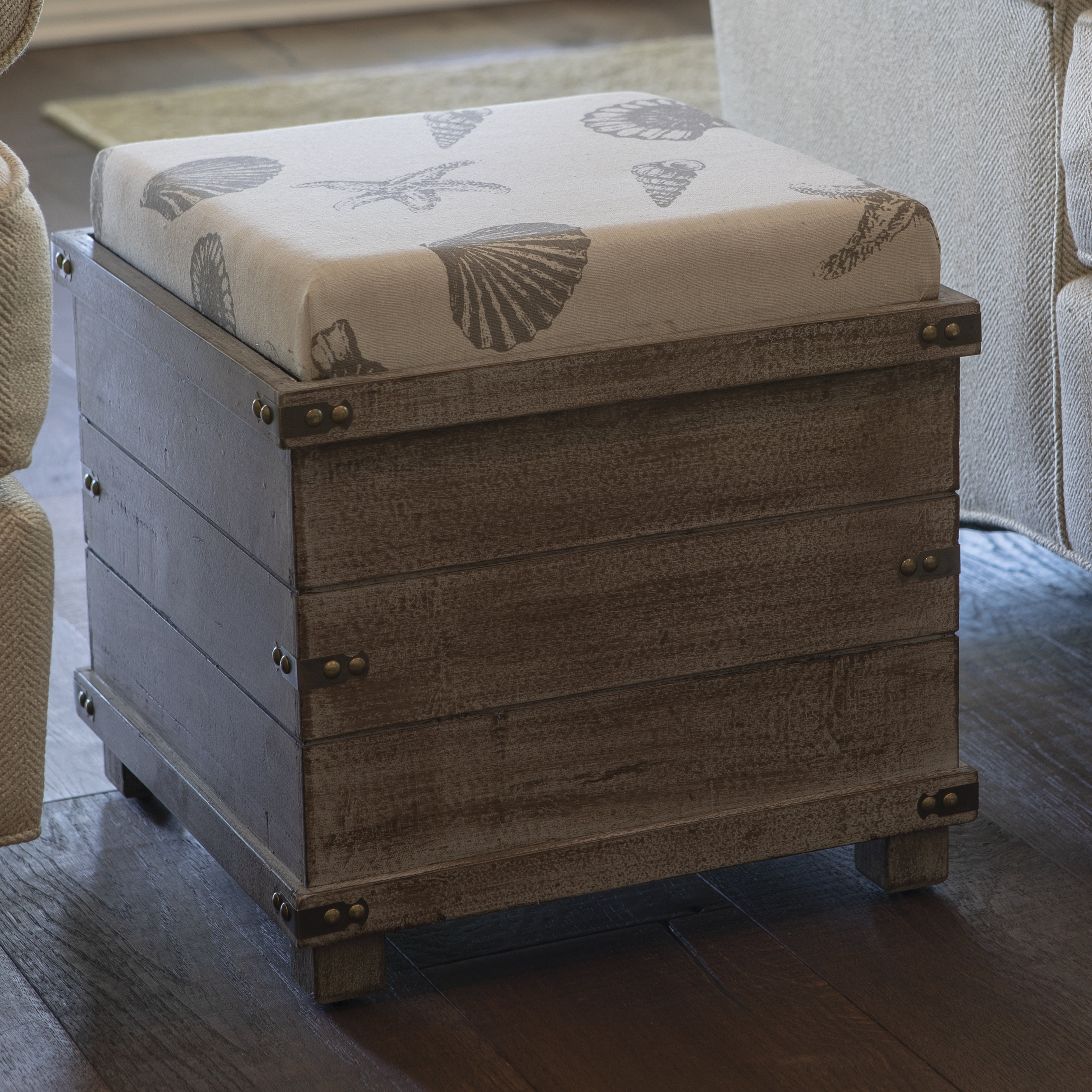 Highland Dunes Hadley Weathered Storage Ottoman Reviews Wayfair