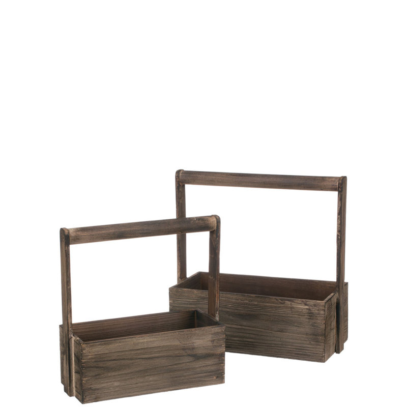 Rectangular Wood 2 Piece Trug Set