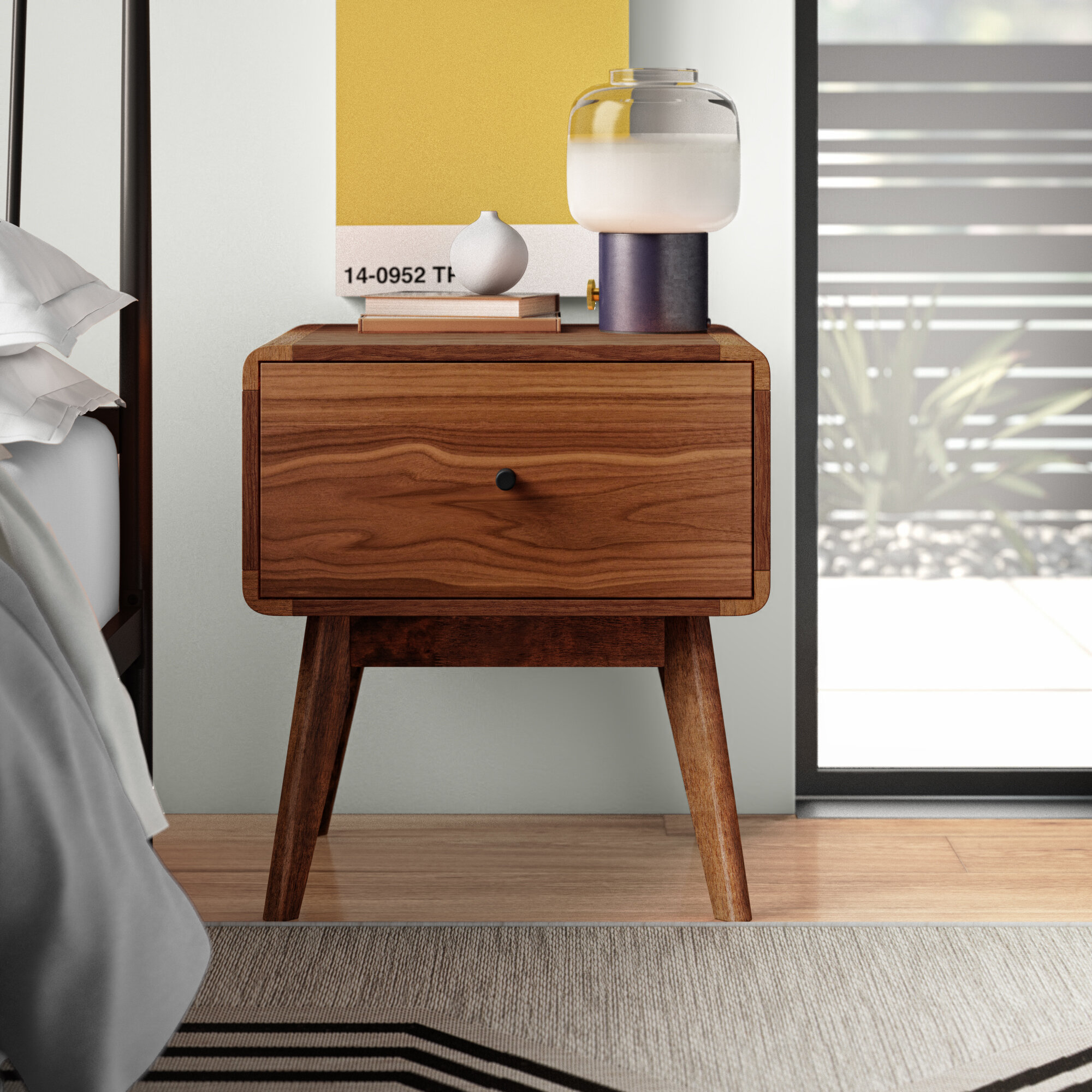 Seville Mid Century 1 Drawer Nightstand Reviews Allmodern