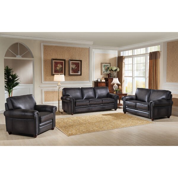 Faringdon 3 Piece Leather Living Room Set By Canora Grey