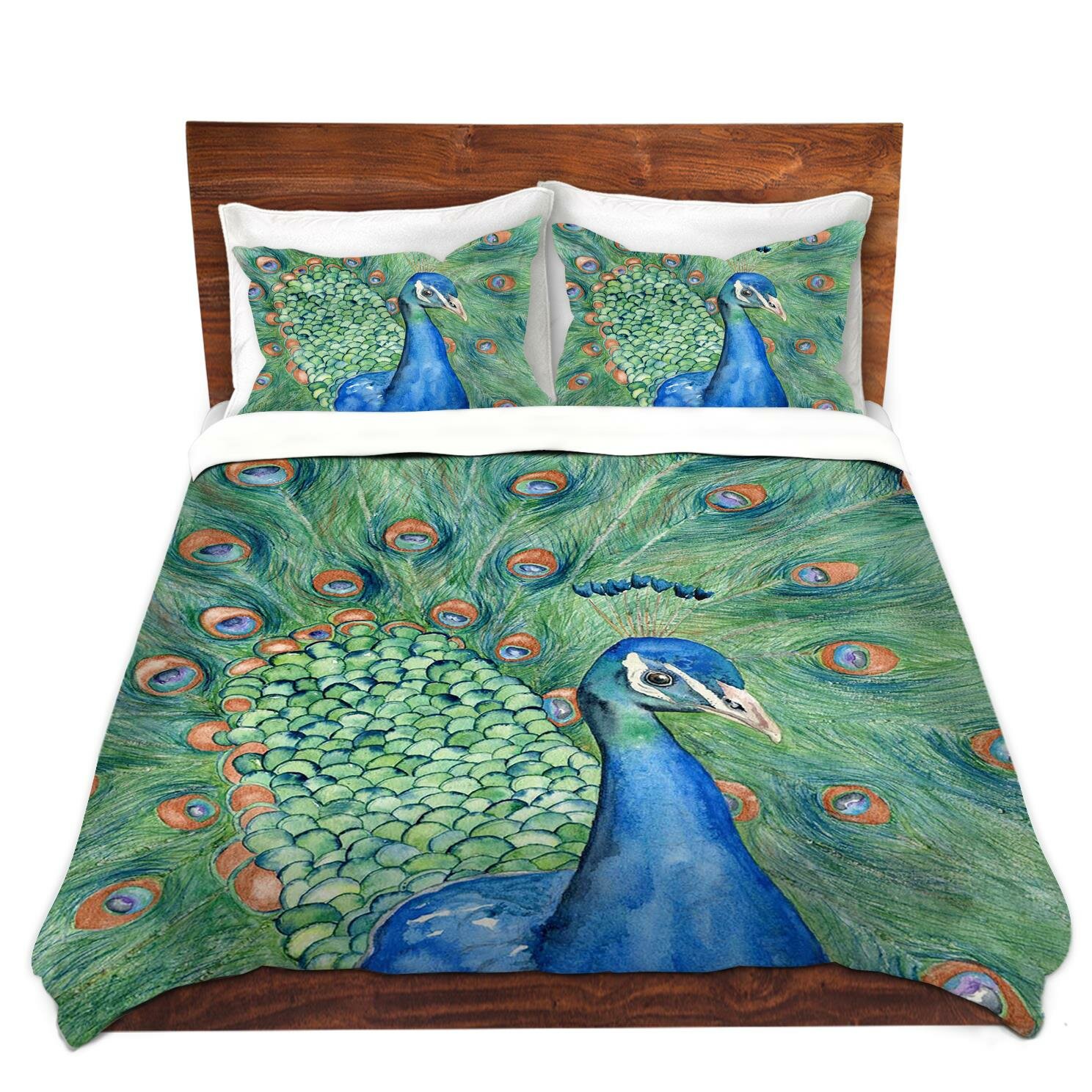 Dianochedesigns Splendor Peacock Duvet Cover Set Wayfair